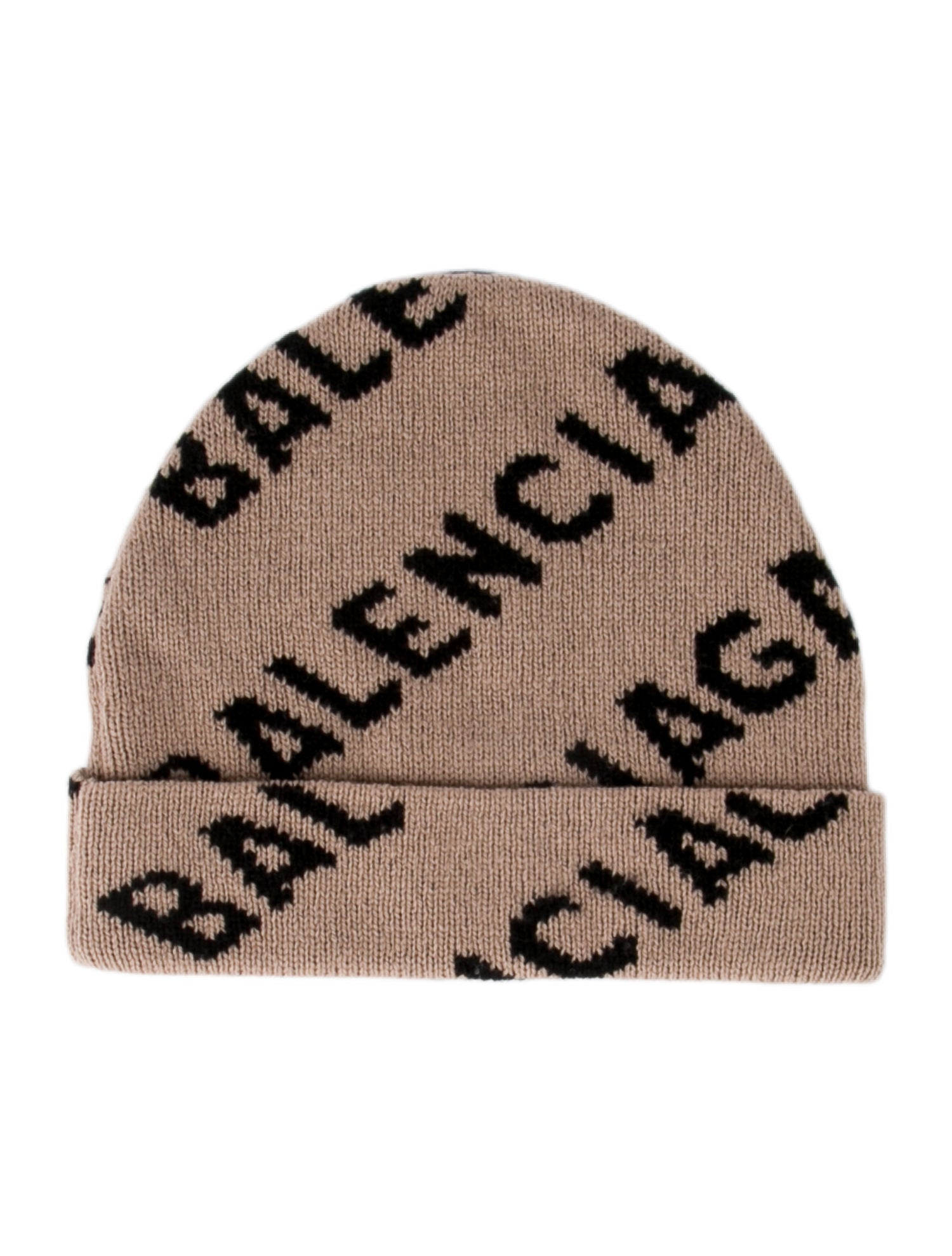 Balenciaga Knitted Logo Beanie - Neutrals Hats, Accessories