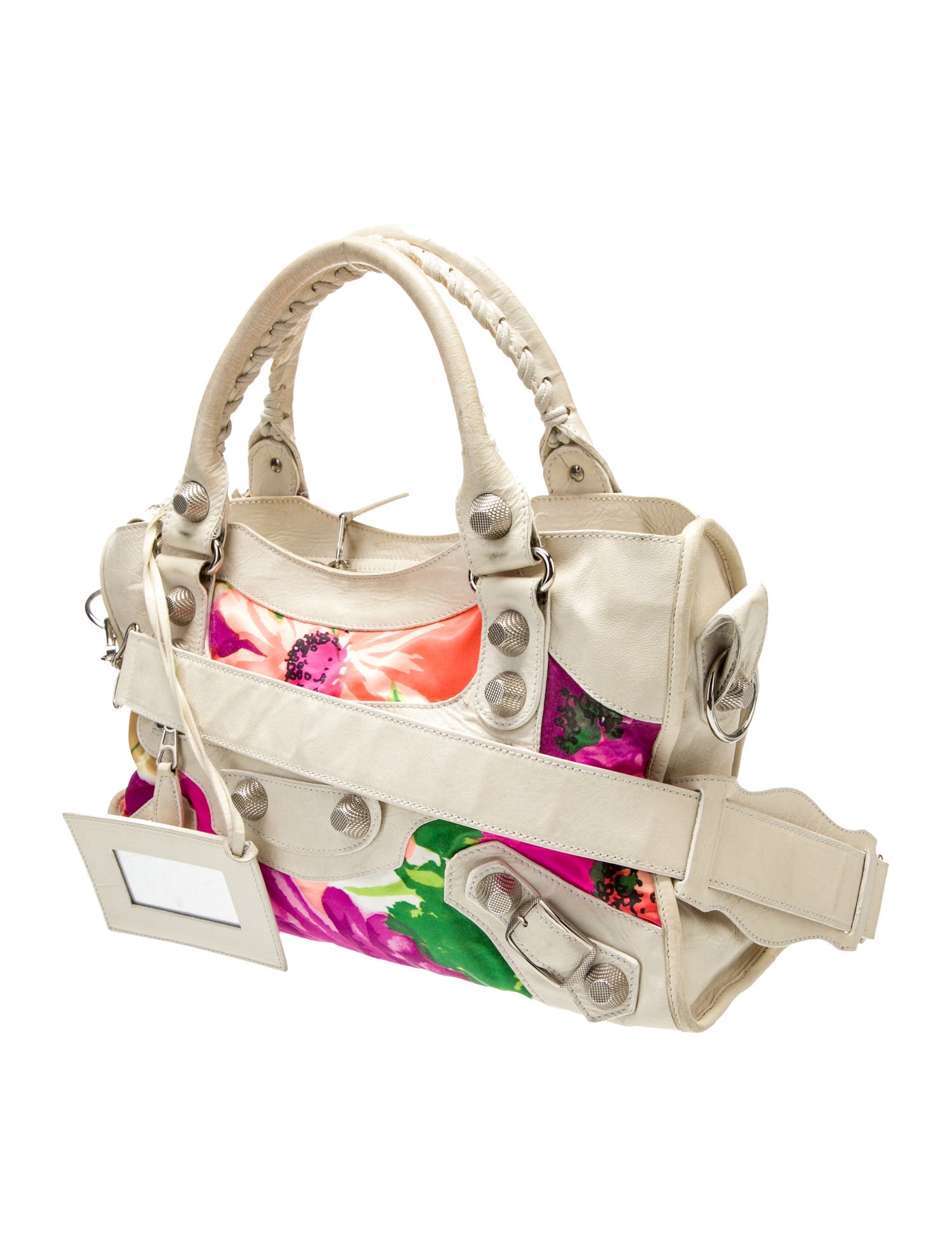 Balenciaga Leather Motocross City Giant - Neutrals Handle Bags
