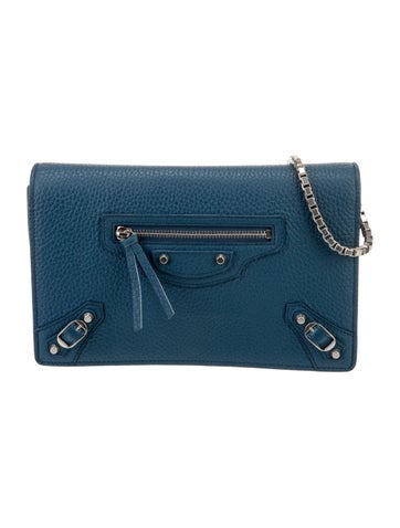 Balenciaga Crossbody Bags Leather Motocross Classic Wallet On Chain