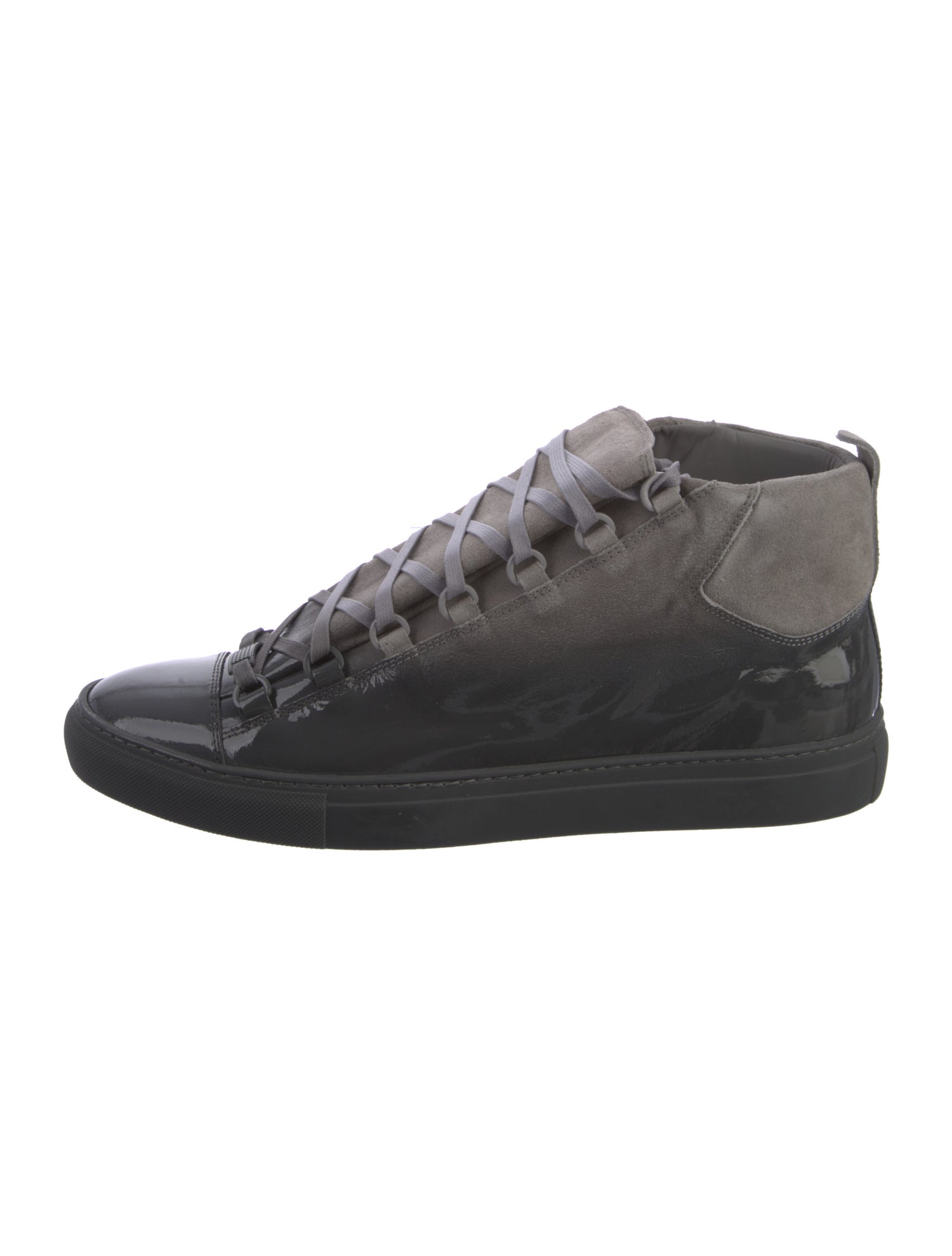 BALENCIAGA アリーナ　グラデーション Balenciaga Arena Black & Grey Gradient Varnished Leather High