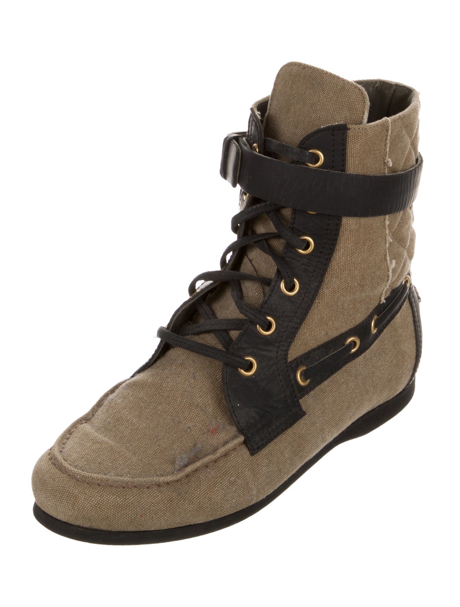 Balenciaga Canvas Printed Lace-Up Boots