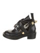Balenciaga Leather Cutout Accent Combat Boots