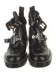 Balenciaga Leather Cutout Accent Combat Boots