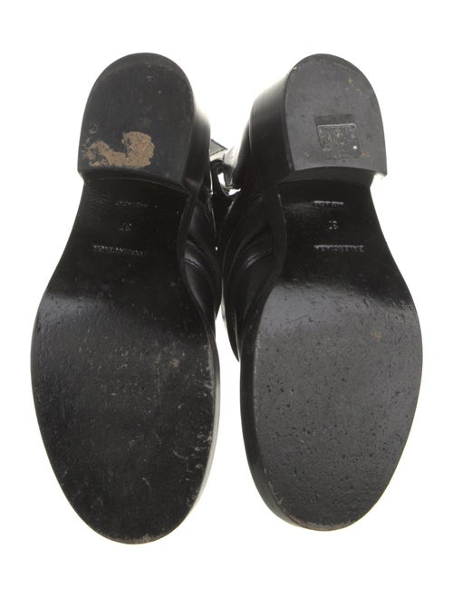 Balenciaga Leather Cutout Accent Combat Boots