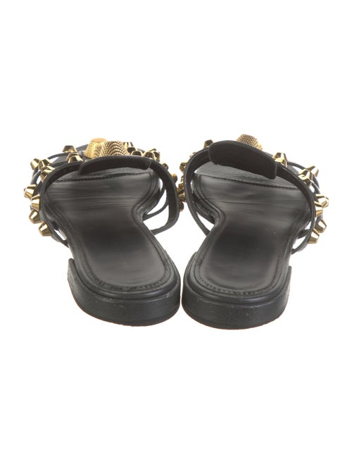 Balenciaga Leather Floral Print Slides