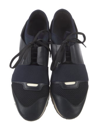 Balenciaga Leather Mesh Accents Athletic Sneakers