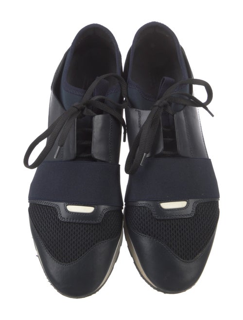 Balenciaga Leather Mesh Accents Athletic Sneakers