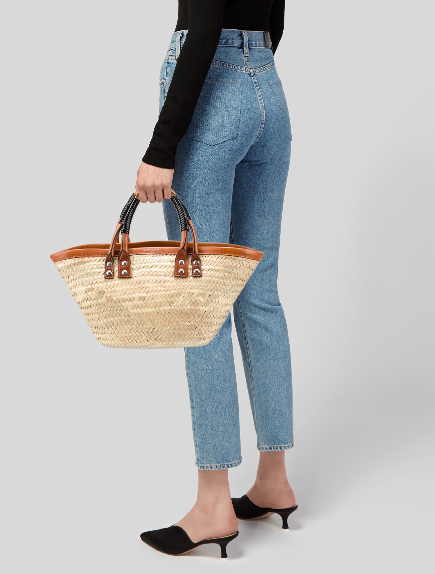 Balenciaga Raffia Panier - Neutrals Handle Bags, Handbags