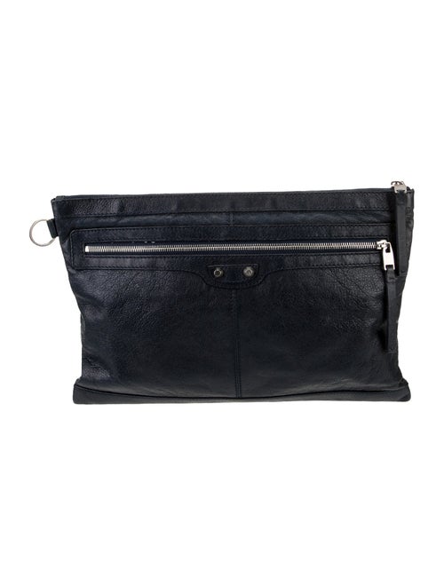 Balenciaga Leather Navy Clip L
