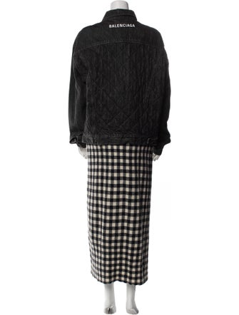 Balenciaga 2018 Denim Plaid Trucker Jacket