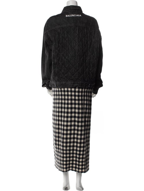 Balenciaga 2018 Denim Plaid Trucker Jacket