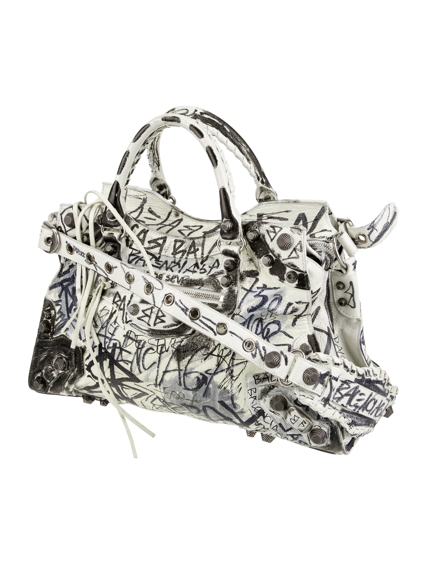 Balenciaga Graffiti Top Handle Bag w/ Tags - Neutrals Handle Bags