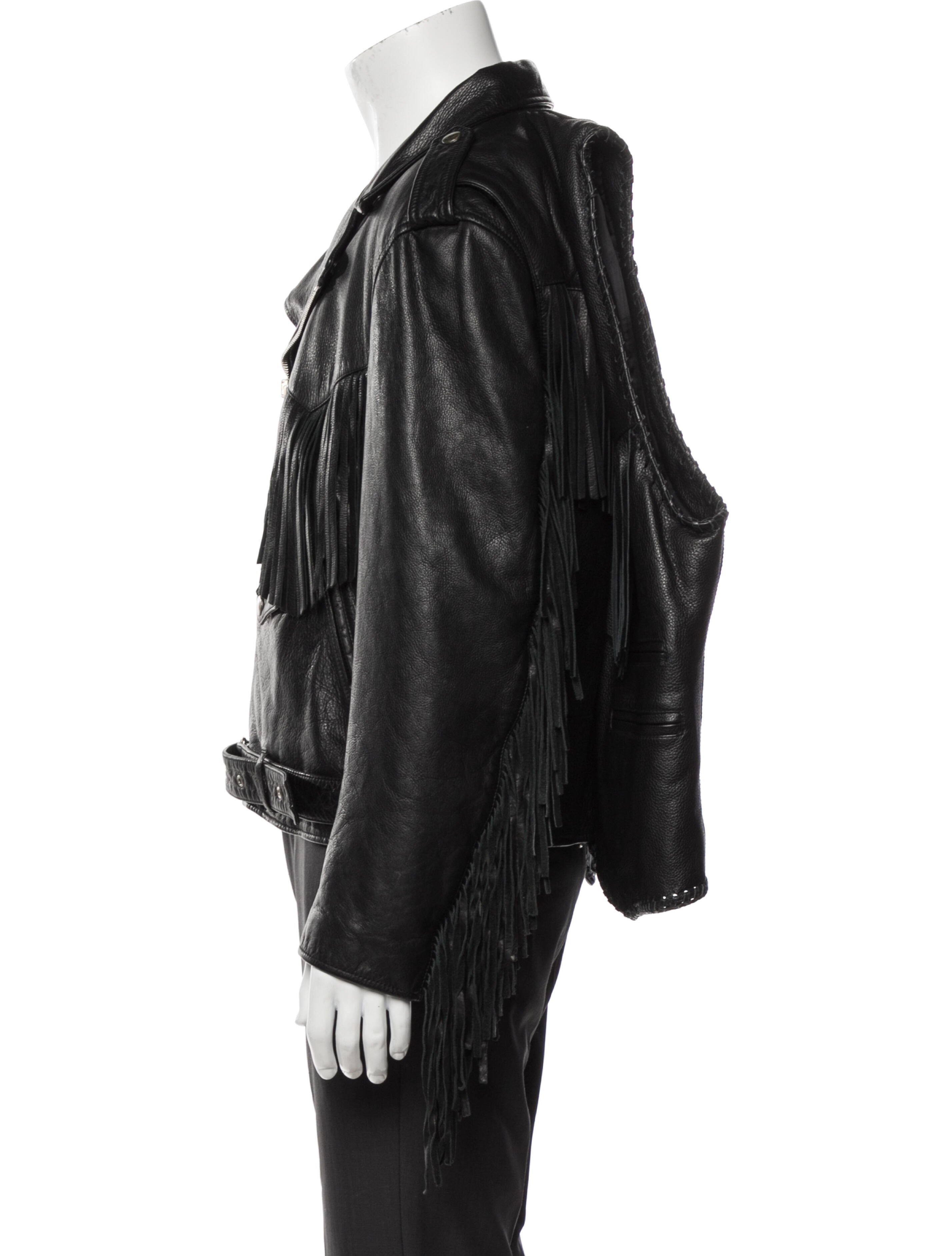 Balenciaga 2017 3-Way Fringe Biker Jacket Moto Jacket