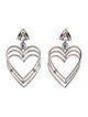 Balenciaga Crystal & Faux Pearl 3D Heart Clip-On Earrings