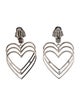 Balenciaga Crystal & Faux Pearl 3D Heart Clip-On Earrings