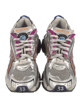 Balenciaga Colorblock Pattern Mesh Accents Athletic Sneakers