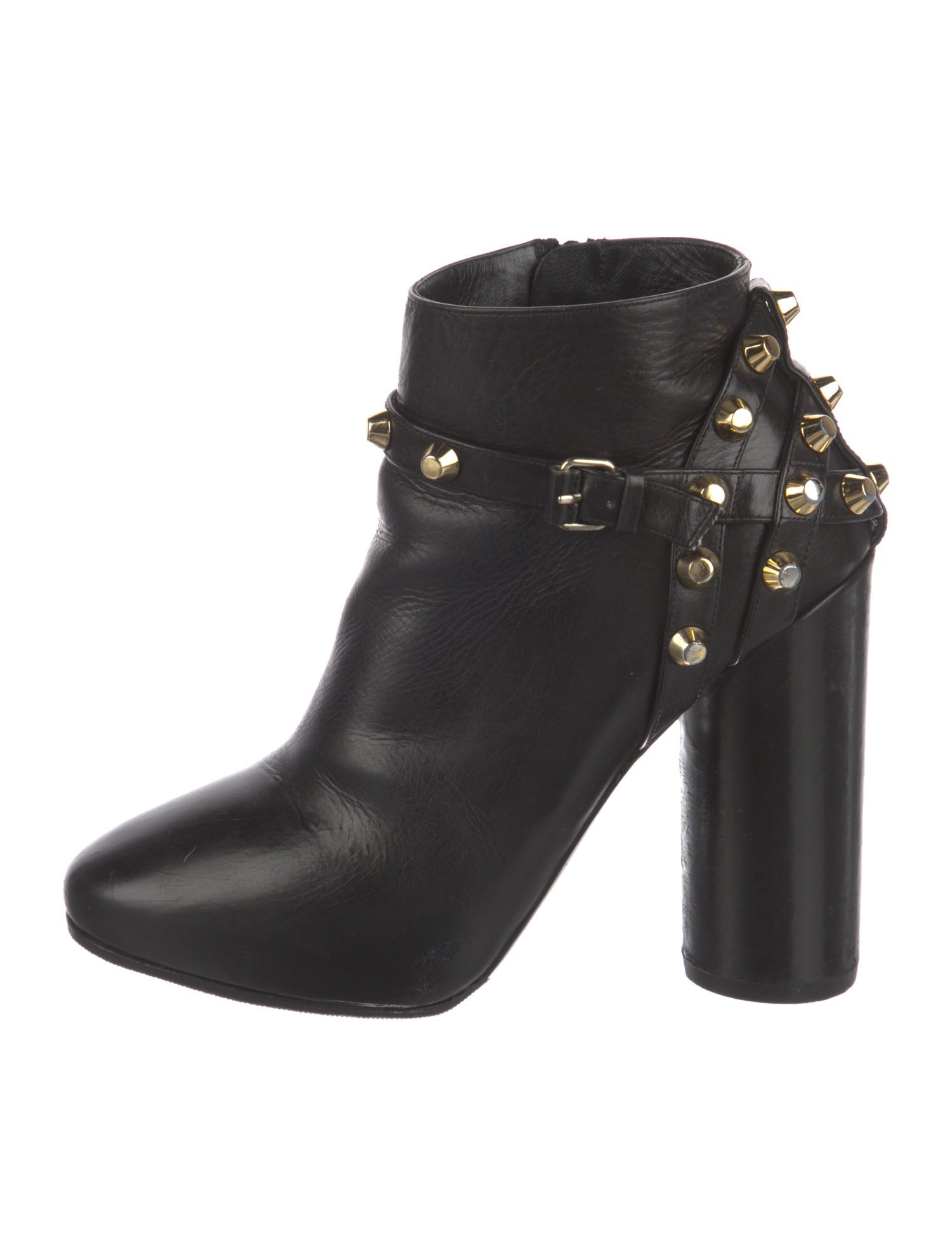 Balenciaga Leather Studded Accents Boots