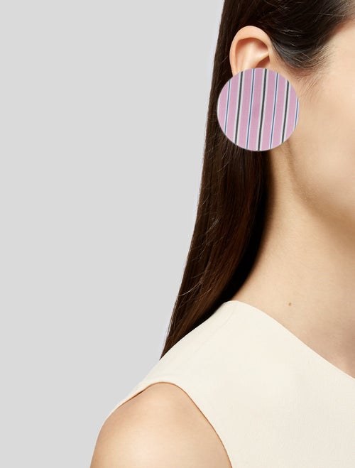 Balenciaga Striped Poplin Earring Set of Three