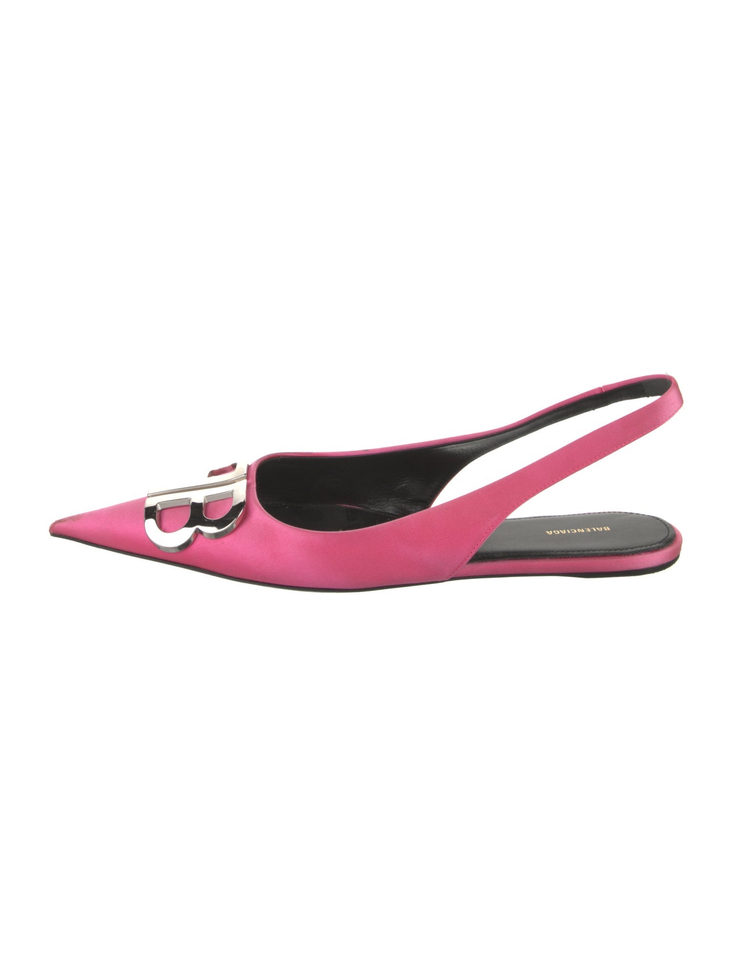 Balenciaga Satin Slingback Flats