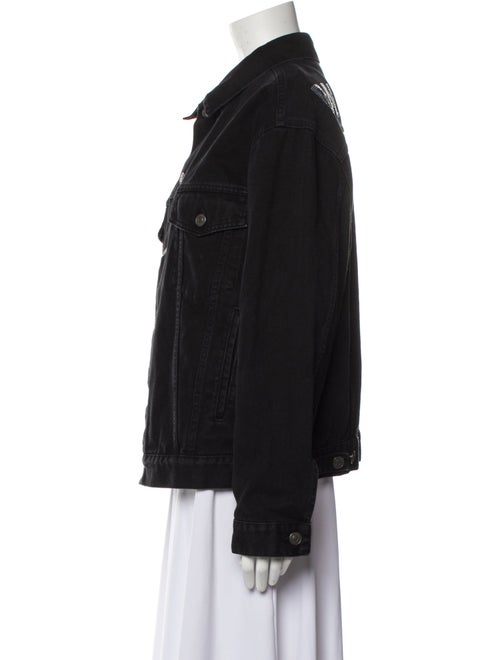Balenciaga 2019 Rhinestone Logo Denim Jacket