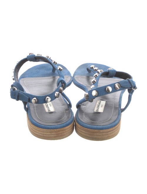 Balenciaga Suede Studded Accents T-Strap Sandals