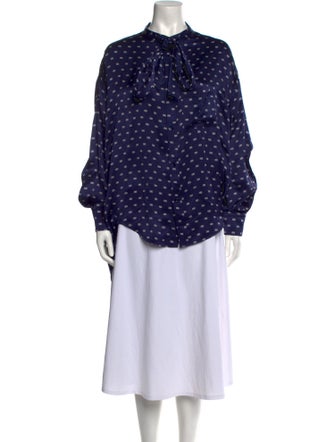 Balenciaga 2017 Silk Button-Up Top