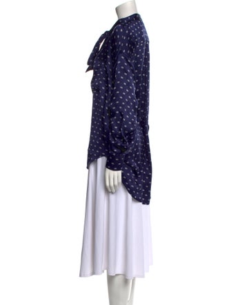 Balenciaga 2017 Silk Button-Up Top