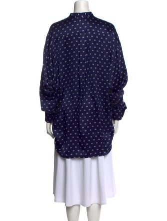 Balenciaga 2017 Silk Button-Up Top