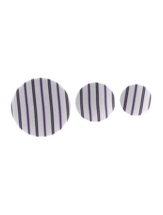 Balenciaga Fabric Stripes Set Of 3 Button Drop Earring