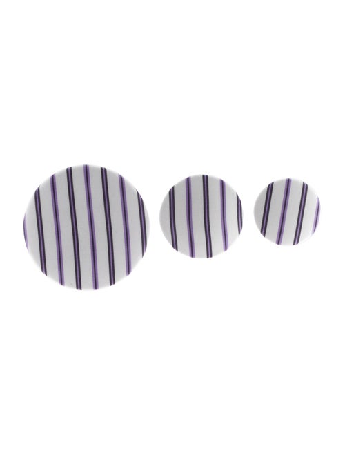 Balenciaga Fabric Stripes Set Of 3 Button Drop Earring