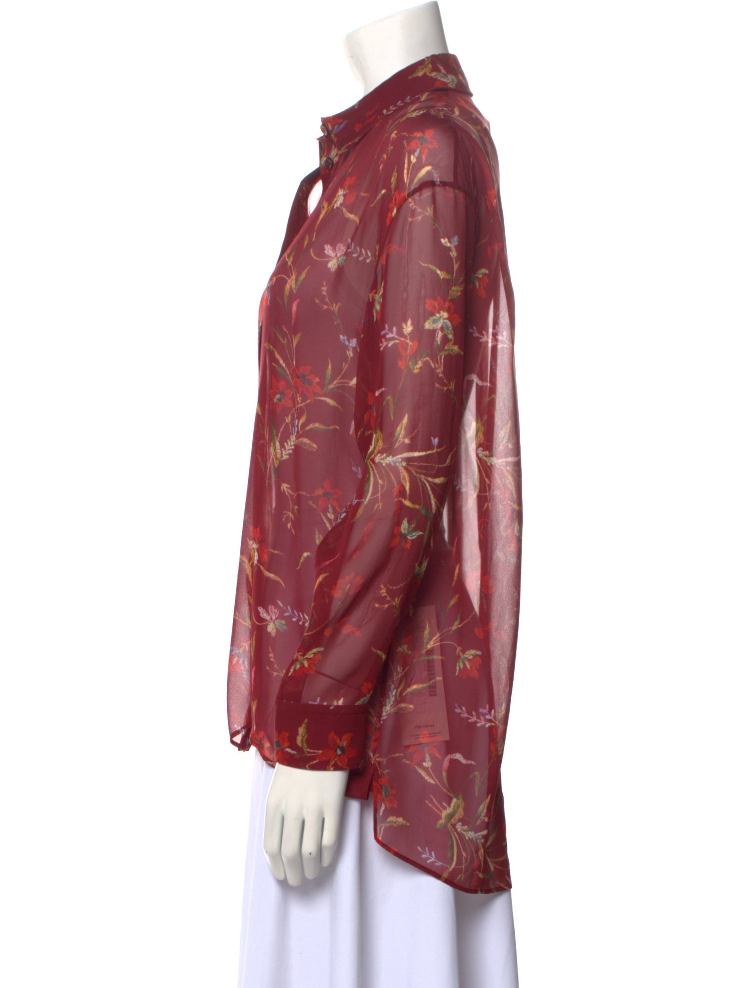 Balenciaga 2016 Floral Print Button-Up Top