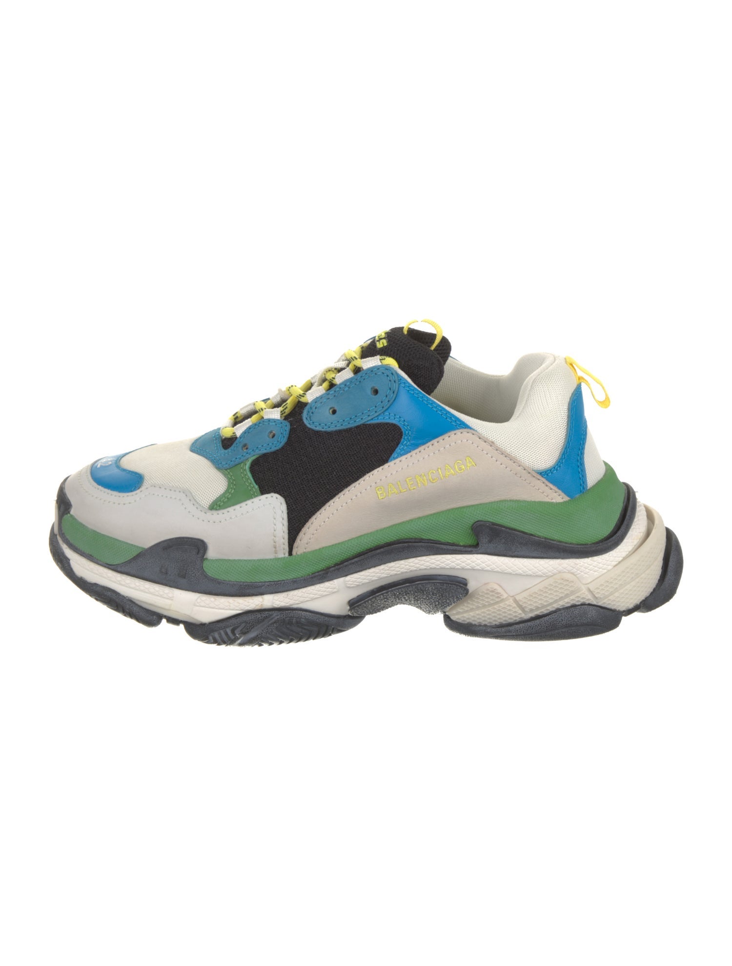 Balenciaga Leather Colorblock Pattern Sneakers