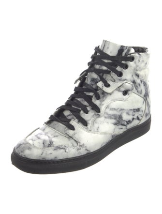 Balenciaga Leather Tie-Dye Print Sneakers