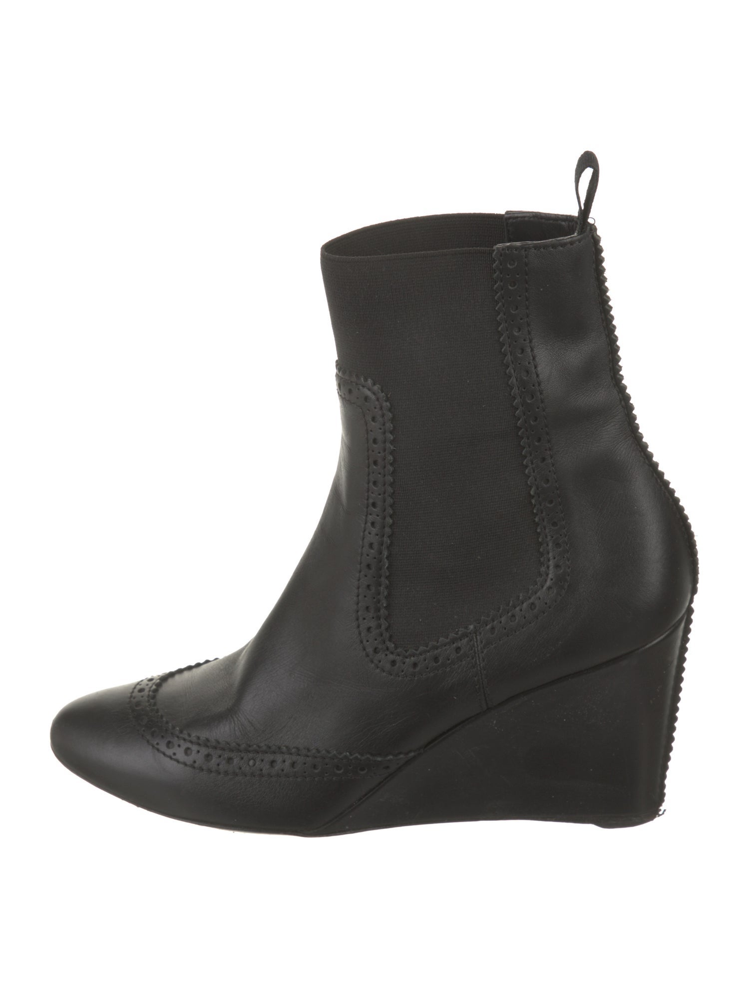 Balenciaga Leather Scalloped Accent Sock Boots