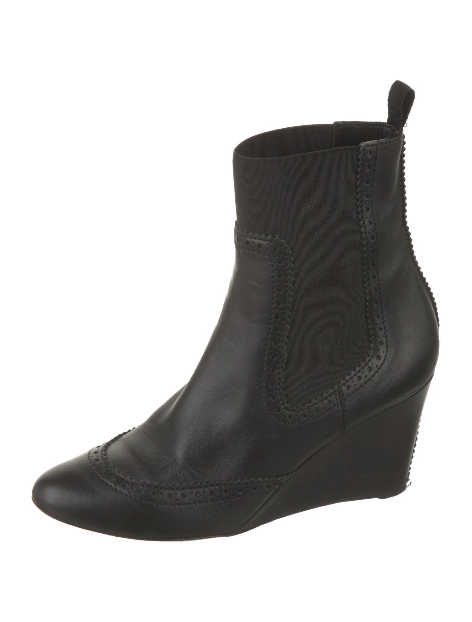 Balenciaga Leather Scalloped Accent Sock Boots