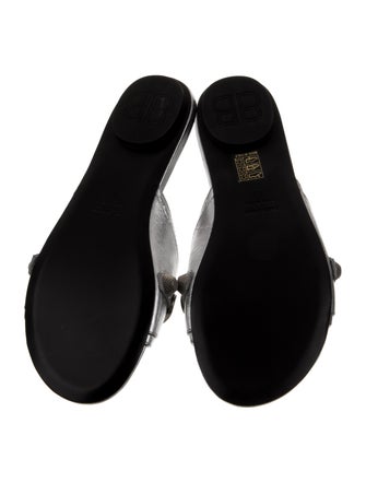 Balenciaga Leather Studded Accents Slides w/ Tags