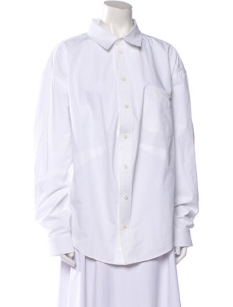 Balenciaga 2019 Long Sleeve Button-Up Top