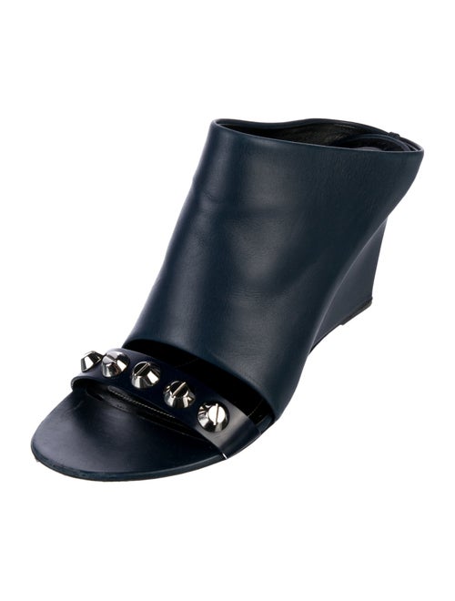 Balenciaga Leather Studded Accents Slides