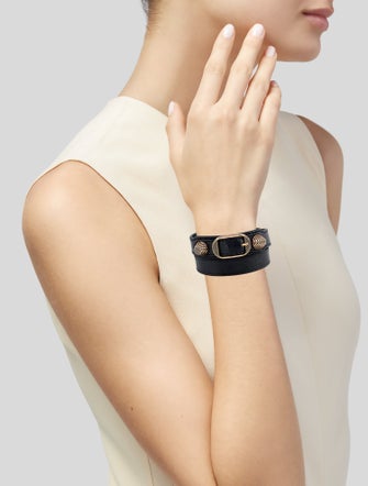Balenciaga Leather Giant Wrap Bracelet