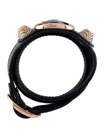 Balenciaga Leather Giant Wrap Bracelet