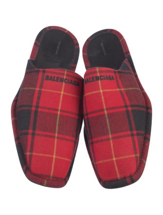 Balenciaga Printed Embroidered Accent Slippers