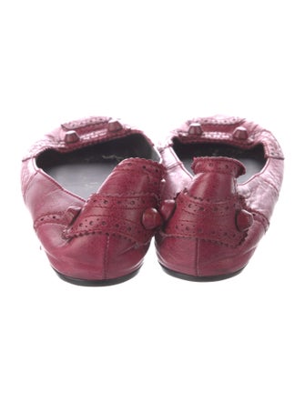 Balenciaga Leather Lasercut Accents Flats