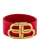Balenciaga Leather BB Single Wrap Bracelet