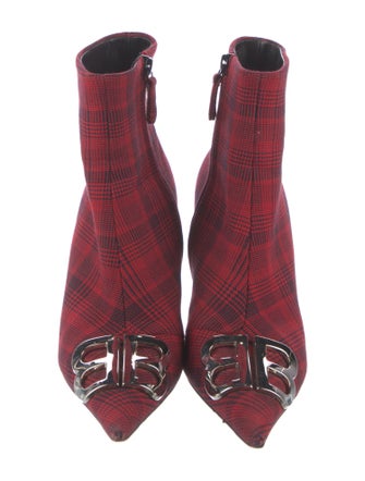 Balenciaga Canvas Plaid Print Sock Boots