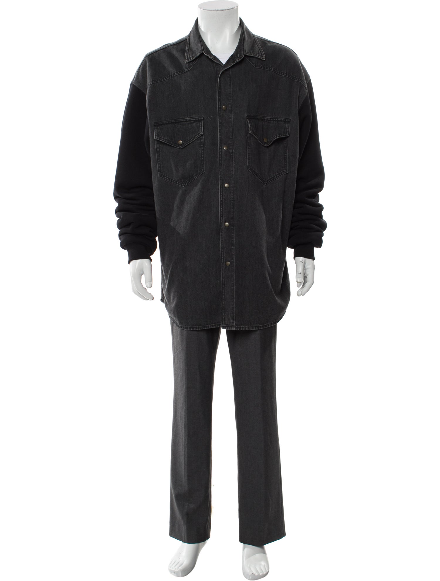 Balenciaga 2018 Denim Hooded Zip Up Parka