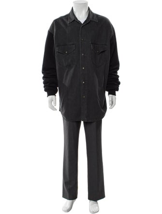 Balenciaga 2018 Denim Hooded Zip Up Parka