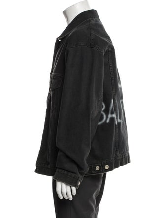 Balenciaga 2021 Spray Painted Graffiti Denim Jacket