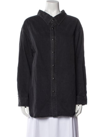 Balenciaga 2017 Long Sleeve Button-Up Top