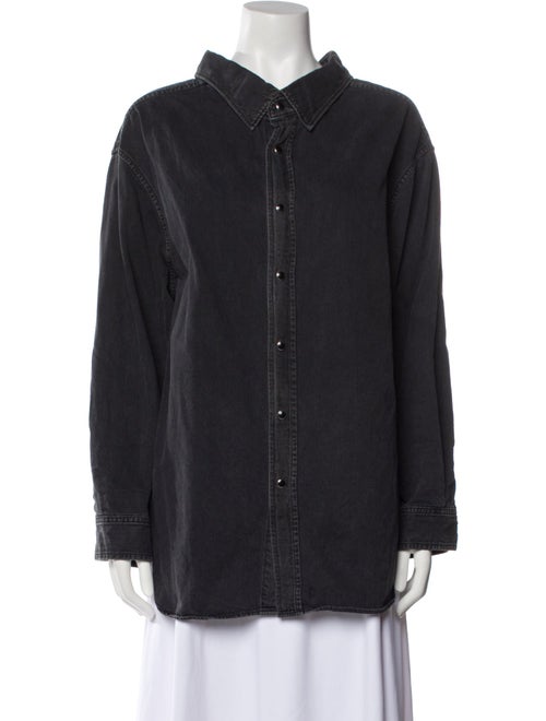 Balenciaga 2017 Long Sleeve Button-Up Top