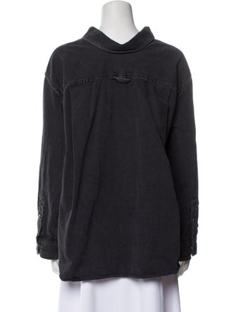 Balenciaga 2017 Long Sleeve Button-Up Top